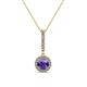 1 - Beth Iolite and Diamond Halo Pendant 