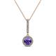 1 - Beth Iolite and Diamond Halo Pendant 