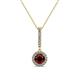 1 - Beth Red Garnet and Diamond Halo Pendant 