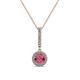 1 - Beth Rhodolite Garnet and Diamond Halo Pendant 