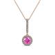 1 - Beth Pink Sapphire and Diamond Halo Pendant 