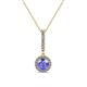 1 - Beth Tanzanite and Diamond Halo Pendant 