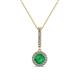 1 - Beth Emerald and Diamond Halo Pendant 