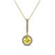 1 - Beth Yellow Sapphire and Diamond Halo Pendant 