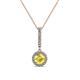 1 - Beth Yellow Sapphire and Diamond Halo Pendant 