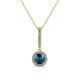 1 - Beth Blue and White Diamond Halo Pendant 