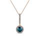 1 - Beth Blue and White Diamond Halo Pendant 