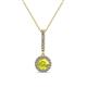 1 - Beth Yellow and White Diamond Halo Pendant 