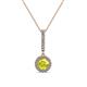 1 - Beth Yellow and White Diamond Halo Pendant 