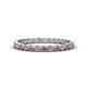 1 - Arria 2.00 mm Rhodolite Garnet and Diamond Eternity Band 