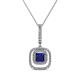 1 - Rosalyn Blue Sapphire and Diamond Halo Pendant 