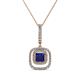 1 - Rosalyn Blue Sapphire and Diamond Halo Pendant 