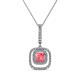 1 - Rosalyn Pink Tourmaline and Diamond Halo Pendant 