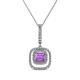 1 - Rosalyn Amethyst and Diamond Halo Pendant 