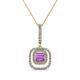 1 - Rosalyn Amethyst and Diamond Halo Pendant 
