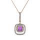 1 - Rosalyn Amethyst and Diamond Halo Pendant 