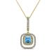 1 - Rosalyn Blue Topaz and Diamond Halo Pendant 