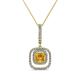 1 - Rosalyn Citrine and Diamond Halo Pendant 