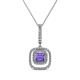 1 - Rosalyn Iolite and Diamond Halo Pendant 