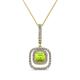 1 - Rosalyn Peridot and Diamond Halo Pendant 