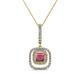 1 - Rosalyn Rhodolite Garnet and Diamond Halo Pendant 
