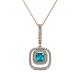 1 - Rosalyn London Blue Topaz and Diamond Halo Pendant 