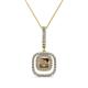 1 - Rosalyn Smoky Quartz and Diamond Halo Pendant 
