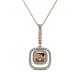 1 - Rosalyn Smoky Quartz and Diamond Halo Pendant 