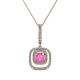 1 - Rosalyn Pink Sapphire and Diamond Halo Pendant 