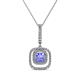 1 - Rosalyn Tanzanite and Diamond Halo Pendant 