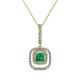 1 - Rosalyn Emerald and Diamond Halo Pendant 