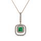 1 - Rosalyn Emerald and Diamond Halo Pendant 