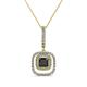 1 - Rosalyn Black and White Diamond Halo Pendant 