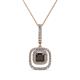 1 - Rosalyn Black and White Diamond Halo Pendant 