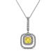 1 - Rosalyn Yellow Sapphire and Diamond Halo Pendant 