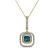 1 - Rosalyn Blue and White Diamond Halo Pendant 