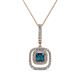 1 - Rosalyn Blue and White Diamond Halo Pendant 