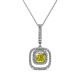 1 - Rosalyn Yellow and White Diamond Halo Pendant 