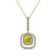 1 - Rosalyn Yellow and White Diamond Halo Pendant 