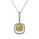 1 - Rosalyn Yellow and White Diamond Halo Pendant 