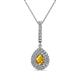 1 - Liz Citrine and Diamond Teardrop Halo Pendant 