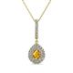 1 - Liz Citrine and Diamond Teardrop Halo Pendant 