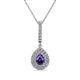 1 - Liz Iolite and Diamond Teardrop Halo Pendant 