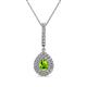 1 - Liz Peridot and Diamond Teardrop Halo Pendant 