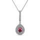 1 - Liz Rhodolite Garnet and Diamond Teardrop Halo Pendant 