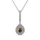 1 - Liz Smoky Quartz and Diamond Teardrop Halo Pendant 