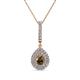 1 - Liz Smoky Quartz and Diamond Teardrop Halo Pendant 