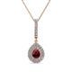 1 - Liz Ruby and Diamond Teardrop Halo Pendant 