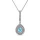 1 - Liz Aquamarine and Diamond Teardrop Halo Pendant 