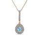 1 - Liz Aquamarine and Diamond Teardrop Halo Pendant 